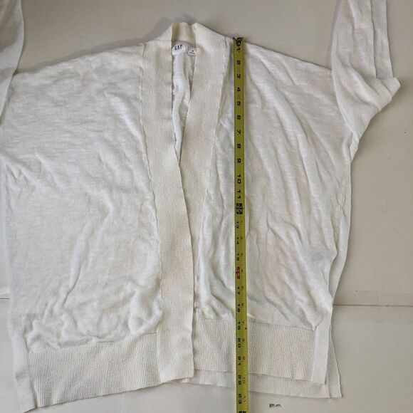 GAP Women’s Open Front Cardigan Snowflake Milk Split Hem Tag Size Medium - Picture 7 of 16